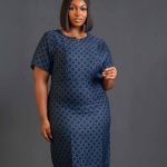 biwakaninavyblueshortsleevekneellengthdress