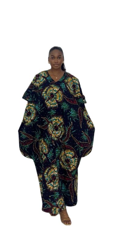 Biwakani ankara stoned multi pattern bubu dress