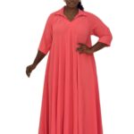 Biwakani peach collar maxi dress