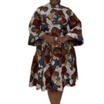 Biwakani midi length ankara stoned dress