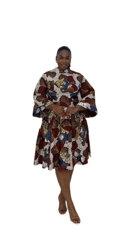 Biwakani midi length ankara stoned dress