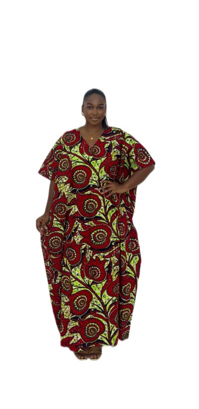 Biwakani ankara stoned multi pattern bubu dress