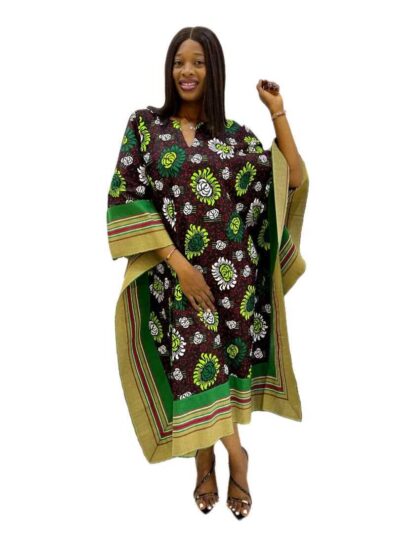 Multi colour luxe print ankara midi dress with aso oke detail