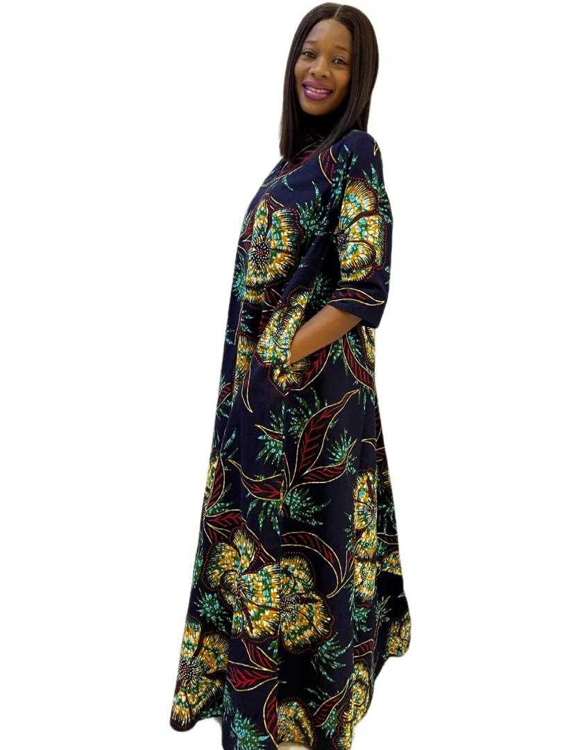 Bold pattern high quality ankara A-line maxi dress - Image 2