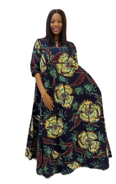 Bold pattern high quality ankara A-line maxi dress