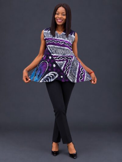 Multicolor adire top