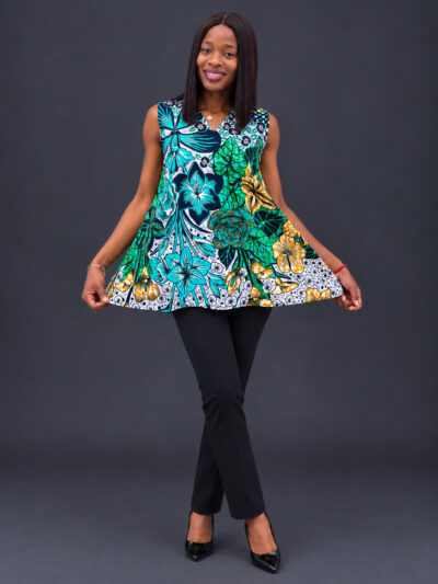 Multicolor ankara print top
