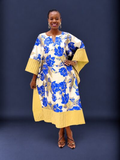 Mix and match damask and aso-oke midi bubu
