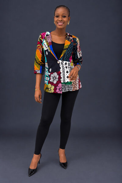 Multicolor ankara patch co-ord jacket