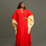 Red and cream  mix and match boubou