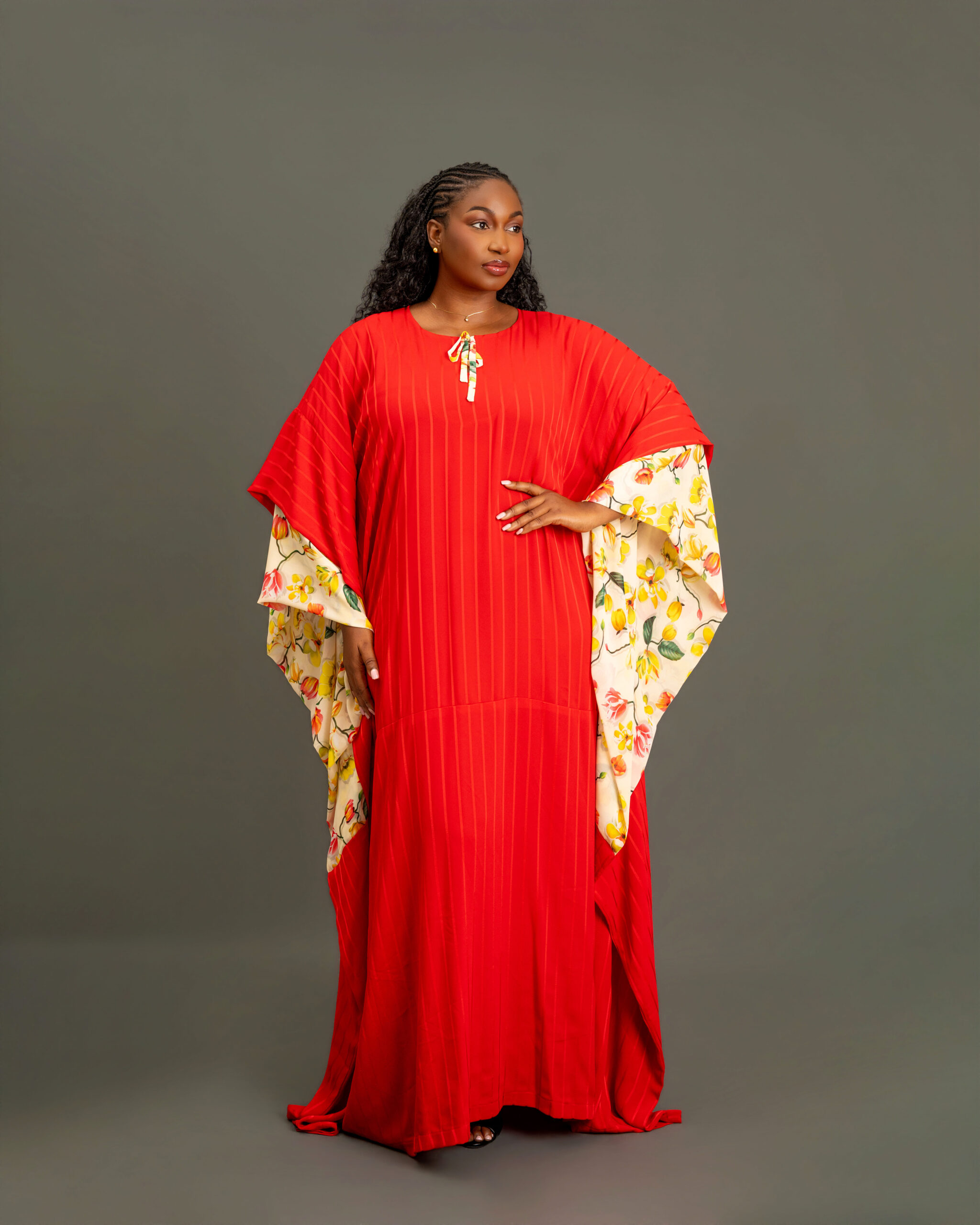 Red and cream  mix and match boubou