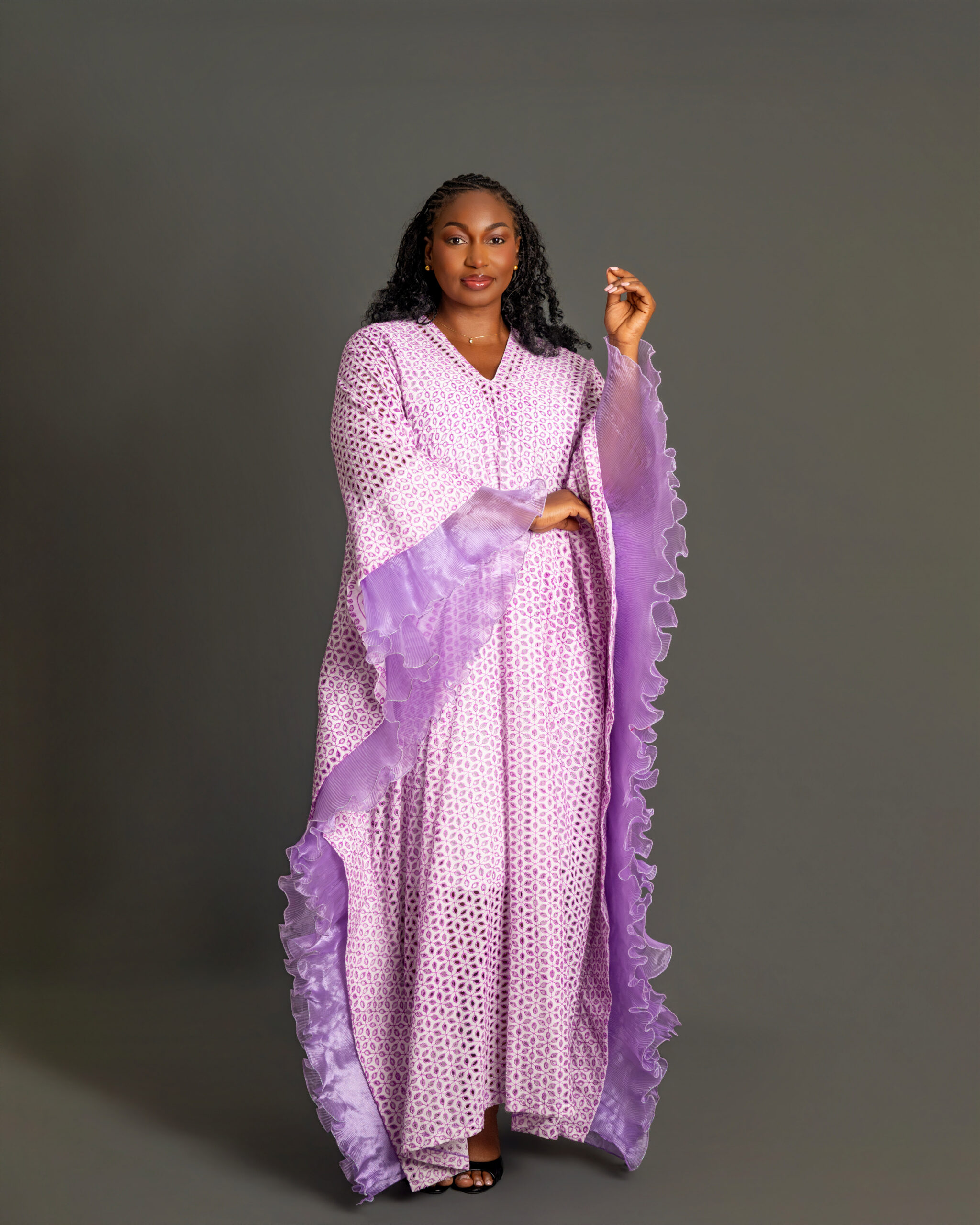 Lace boubou with detailed sleeves - Image 2